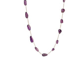 Natural Amethyst Bead Necklace for Women Handcrafted Irregular Purple Gemstone Chain Boho Chic Minimalist Jewelry Lightweight