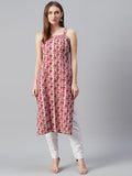 Anni Designer Women'S Rayon Blend Straight Printed Kurta (Kmg Red_Xl_Red_X-Large),Red,XL,Rayon Blend,Regular,