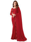 Satrani Womens Pure Georgette Saree (2992S2671N_Red)