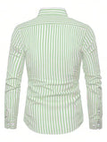 Toplot Shirt For Men || Mens Casual Shirts || Full Sleeve || Regular Fit || Striped (Strip-Shirt-5219-Pista-S),Pista,,B0DQPRXJKR