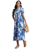 Libas Women'S Cotton Flared Midi Dress (29118Or Blue