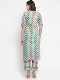 Gosriki Women'S Cotton Straight Kurta With Checkered Trouser Multicolour,Multicolour,,B08QZ7KM8D