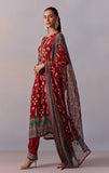 Anni Designer Women'S Rayon Viscose Straight Printed Kurta With Pant & Dupatta (Malta Red_Xxl_Red_Xx-Large),Red,2XL,Vicose Rayon,Regular,