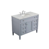 Elegant Decor Park Avenue 42 Metal Mdf Marble Single Bathroom Vanity In Gray