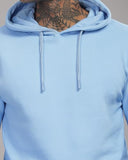 Adro Men'S Cotton Neck Hooded Sweatshirt (H24-M-Pln-Sk_Sky Blue,Sky BlueApparel,M