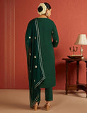 Kaari Roman Silk Womens Kurta Set (KAAAW24WSKD-70019_Royal Emerald_XXL)
