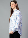 KOTTY Women's Oversized Cotton Blend Shirt(Multicolor S),Pale Orchid