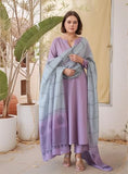 Anni Designer Women'S Rayon Viscose Solid Straight Kurta With Pant & Dupatta (Paradise Purple_M_Purple_Medium),Purple,M,,,