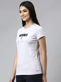 Enamor Essentials Short Sleeve Round Neck Slim Fit Stretch Cotton Tshirt For Womens-E147 (E147_Lilac Iris/Calm Graphic_L)