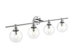 Living District Jaelynn 4-Light Iron & Glass Bath Sconce In Black/Clear