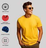 ADRO T Shirts Pack of 2 Mens Tshirts Cotton T Shirts for Men Tshirt T-Shirts Combo T Shirts Tshirts for Men Plain Solid Tshirts Teal Mustard Tshirt for Men RCM2-PLN-SB-MU-M,Teal,Mustard