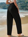 Toplot Women Casual Slanted Pocket Elastic Waist Tapered Pants (Pleated-Pant-5194-Black-28),Black,28,B0D9JGB4RC