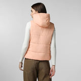 Fyltr Women'S Sleeveless Puffer Jacket With Contrast Full Zipper - Hood With Contrast Lining | Side Pockets | Quilt Pattern | Casual Winterwear For Women,Sun-Kissed Peach,Sun-Kissed Peach,S