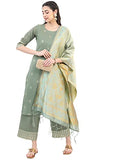 KETCH Polyester Womens Kurta&Duppatapalazzo (KHK3000061_Green