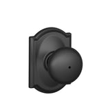 SCHLAGE F40 PLY 622 CAM Camelot Collection Plymouth Privacy Knob, Matte Black