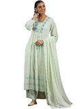 Libas Green Georgette Embroidered Kurta Sets For Women
