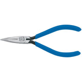 Klein Tools D32141/2C Electronics Pliers, Slim Needle Nose, Spring Loaded, 5Inch, Lightweight, Knurled Jaws, Curved Handle