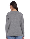 Enamor Essentials E057 Slim Fit Cotton Long Sleeve Crew Neck Tee For Women(E057-Mediumgrey Melange-Xl)