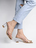 Women'S Clear Block Heel Mules Pink || Transparent Strap Slip-On Sandals || Open Toe Chunky Heels Eu38,Pink,5,B0BY6WJTWH