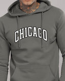 Adro Men'S Cotton Neck Hooded Sweatshirt (H24-Cago-Sg_Steel Grey