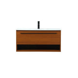 Elegant Decor Roman 40 Aluminum Alloy Mdf Single Bathroom Vanity In Teak