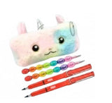 Eclet 5PCS Combo Set with Fur Pouch, 2 Moti Pencils & 2 Inkless Pencils | Cute Stationery Gift Kit for Kids & Girls RS
