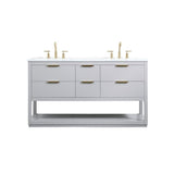 Elegant Decor Larkin 60 Solid Wood Mdf Single Bathroom Vanity In Gray