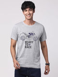 Adro Men'S Biker Design Printed 100% Cotton T-Shirt - Regular Fit, Printed T-Shirts For Men (Rn24-Ktm-Gr_Grey_Xl)
