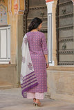 Anni Designer Women'S Cotton Blend Straight Printed Kurta With Pant & Dupatta (Blockbuster Multi-Nw_S_Multi_Small) Multicolour,Multicolour,S,Cotton Blend,BLOCKBUSTER MULTI-NW-452,