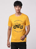 Adro Men'S Royal Bike Design Printed 100% Cotton T-Shirt - Regular Fit, Printed T-Shirts For Men (Rn24-Ryl-Mu_Mustard_Xl)