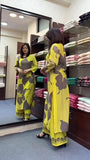 Anni Designer Women'S Rayon Blend Straight Printed Kurta With Palazzo (Nolaram Yellow_L_Yellow_Large),Yellow,L,Rayon Blend,Regular,