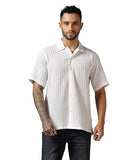 Leriya Fashion Textured Shirts for Men || Casual Shirt for Men || Shirt for Men|| Men Stylish Shirt || Men Fancy Shirt || Men Half Sleeve Shirt || Plain Shirts for Men || Shirts (Small White),White
