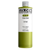 Fluid Acrylics by GOLDEN, Green Gold, 16 fl. oz. Bottle, Professional Acrylic Paint, Transparent