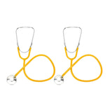 Single Head Stethoscope with Aluminum Chestpiece, 22 inch Tubing, Yellow, 2 Pack