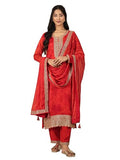 Libas Women'S Silk Chiffon Kurta Sets (99079O_Orange_Xl)