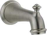 DELTA FAUCET Part number RP34357SS is a stainless tub spout with a pull up diverter.