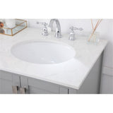 Elegant Decor Irene 60 Solid Wood And Stone Double Bathroom Vanity In Gray
