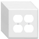 Duplex Outlet Cover Wall Plates 2-Gang Switch Outlet Electrical Cover Plate Unbreakable Thermoplastic Faceplate for Light Recept