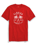 Adro Florida Paradise Life Mens Printed T-Shirt (S, Red)
