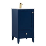 Elegant Decor Sommerville 18 Steel And Wood Single Bathroom Vanity In Blue