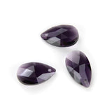 50pcs Czech Faceted Crystal Glass Pear Chandelier Pendant Drop Beads Suncatcher 22mm Large February Amethyst Purple Birthstone