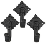 SaKeGa Mystic Colonial Rustic Cast Iron Wall Hooks - Heavy Duty Vintage Utility Hooks for Hanging Coats, Towels, Bags, Robes, Ha