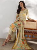 Libas Women'S Silk Blend Kurta Set (49255_Beige Beige Xs
