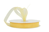 Ribbon Bazaar Plain Sheer Organza 5/8 Gold 100yd Spool 100% Nylon Ribbon