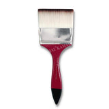 Kamal Flat Wash (Chapta) White Brown Synthetic Taklon Hair Painting Brush 75Mm (3 Inches)