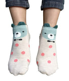 Socks For Women Girls, Ankle Length Cotton Low Cut, Multicolor, Animal Print With Multi Design, Cool Prints, Pack Of 5, Free Siz