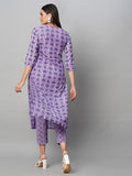 Anni Designer Women'S Cotton Blend Straight Printed Kurta With Pant (Raja Blue_Xl_Blue_X-Large),Blue,XL,Cotton Blend,Regular,