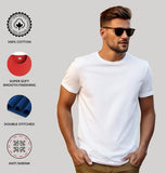 ADRO T Shirts Pack of 2 Mens Tshirts Cotton T Shirts for Men Tshirt T-Shirts Combo T Shirts Tshirts for Men Plain Solid Tshirts White Tshirt for Men RCM2-PLN-WH-WH-S,White