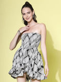 Oomph! Women'S Western & Fusion Wear Smocked Mini Dress For Women Western Black - Md935,Jet Black,Jet Black,M