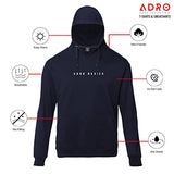 Adro Men'S Cotton Neck Hooded Sweatshirt (H22-M-Ar2-Nb_Navy_2Xl)